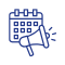 Event calendar megaphone icon 
