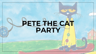 Pete the Cat on a skateboard 