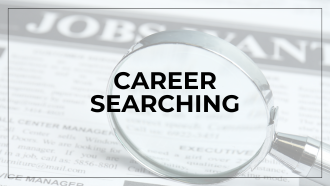 Magnifier on job listings in newspaper