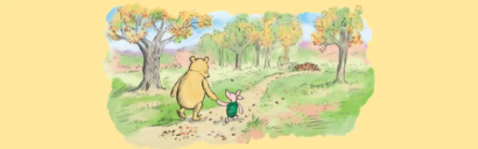 a watercolor painting of A.A. Milne's Winnie the Pooh